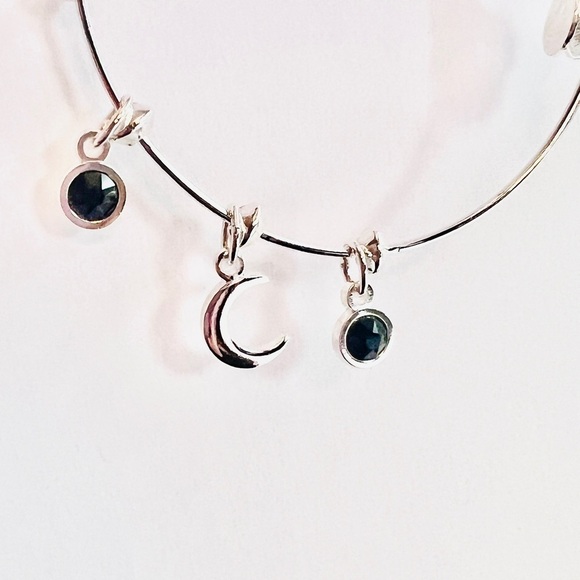 Alex and Ani Moon and Star Multicharm Expandable Bracelet. Silver Finish. - Picture 2 of 5